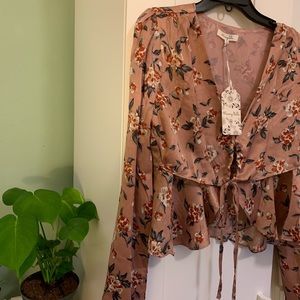 NWT Blush Pink Floral Blouse